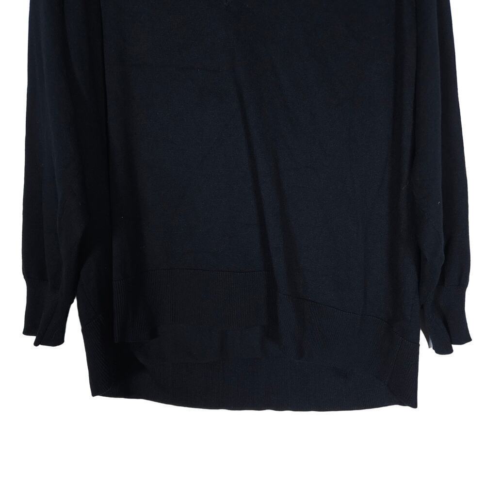 Eloquii Shirt 18 20 Black Polka Dot Mesh V Neck Long Sleeve Elastic Cuff Top - Picture 5 of 13